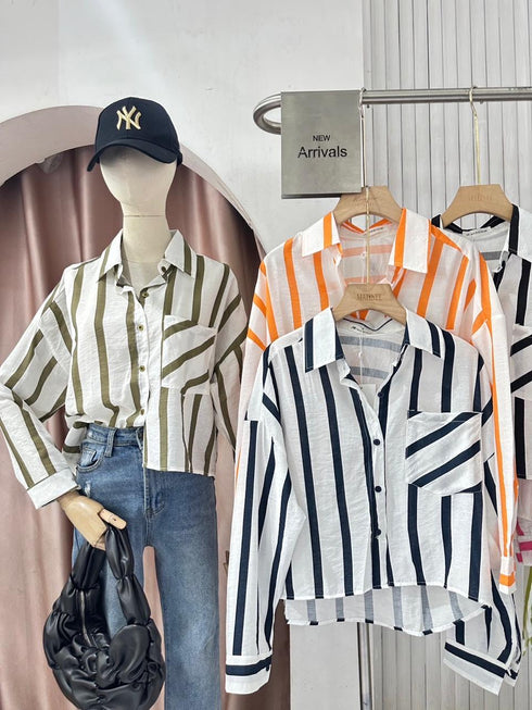 Stripes Long Sleeves Shirts